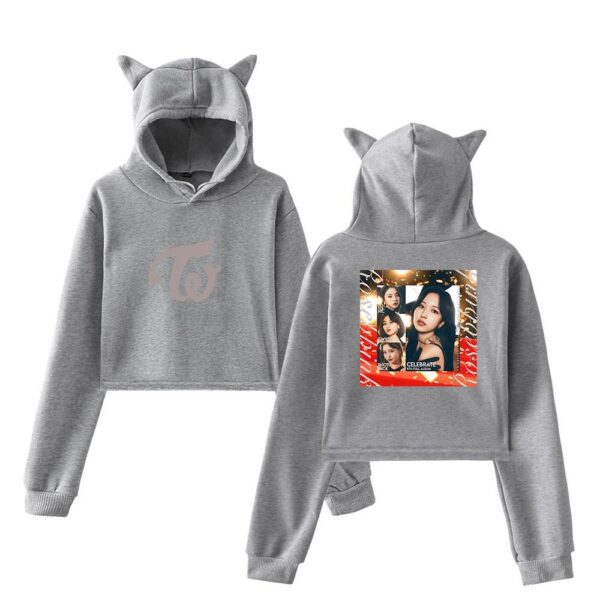 Twice Celebrate Pack 2: Hoodie + Cropped Hoodie + FREE Socks & Keychain - Image 6