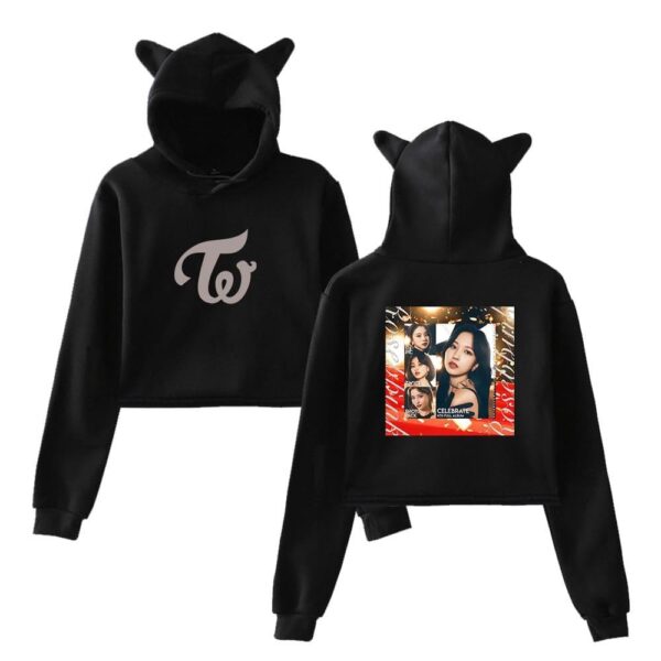 Twice Celebrate Pack 2: Hoodie + Cropped Hoodie + FREE Socks & Keychain - Image 8