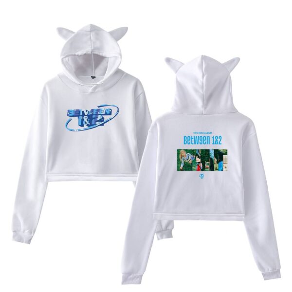 Twice Between 1&2 Cropped Hoodie #3 - Image 3