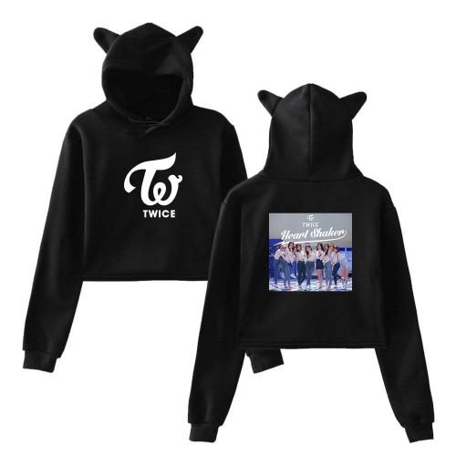 Twice Heart Shaker Cropped Hoodie #3