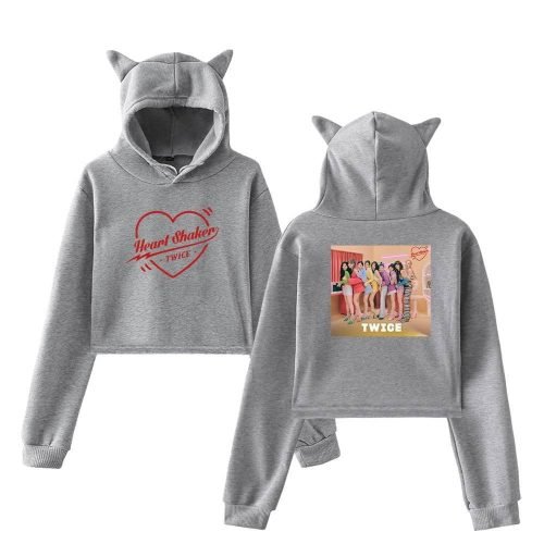 Twice Heart Shaker Cropped Hoodie #2